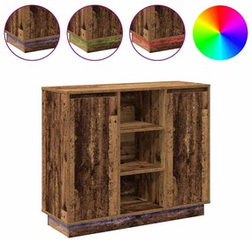vidaXL Κομοδίνο με ράφι Παλιό Ξύλο 90 x 32 x 75 εκ Επεξεργασμένο ξύλο