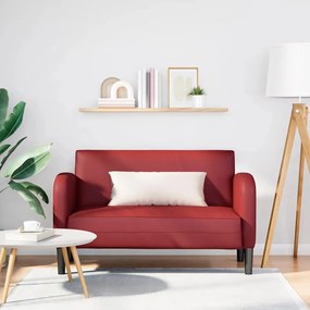 vidaXL Καναπές Loveseat Μπορντό 110 εκ. Συνθετικό δέρμα