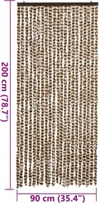 vidaXL Σήτα Εντόμων Μπεζ/ Καφέ 90x200 εκ. από Σενίλ