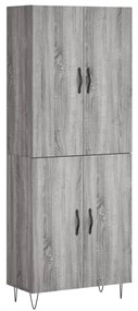 vidaXL Ντουλάπι Γκρι Sonoma 69,5 x 34 x 180 εκ. Επεξεργασμένο Ξύλο