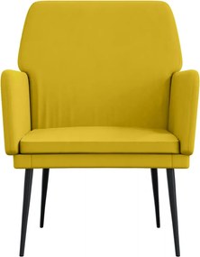 vidaXL Πολυθρόνα Κίτρινη 62x79x79 εκ. Βελούδινη