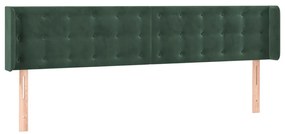 vidaXL Κεφαλάρι με Πτερύγια Σκούρο Πράσινο 203x16x78/88 εκ. Βελούδινο
