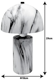 Επιτραπέζιο φωτιστικό Euphore Inart E27 λευκό μαρμάρου κεραμικό Φ18x29εκ 18x18x29 εκ.