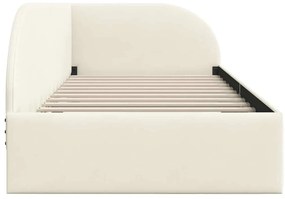 vidaXL Κρεβάτι Γωνίας με κεφαλάρι Κρεμ 90 x 200 cm Βελούδο