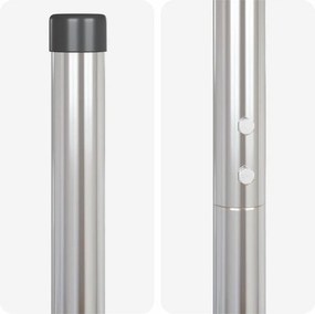 vidaXL Στύλος Περιφράξεων 2 pcs Ασημί Ατσάλι με Επικάλυψη Πούδρας