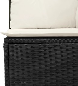 vidaXL Σετ Καναπέ Κήπου 8 Τεμαχίων με Μαξιλάρια Μαύρο Πολυ Ρατάν Ακακία