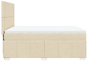 ΚΡΕΒΑΤΙ BOXSPRING ΜΕ ΣΤΡΩΜΑ ΚΡΕΜ 160X200 ΕΚ. ΥΦΑΣΜΑΤΙΝΟ 3294017