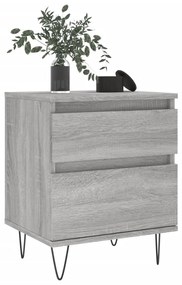 vidaXL Κομοδίνα 2 τεμ. Γκρι Sonoma 40 x 35 x 50 εκ. από Επεξεργ. Ξύλο