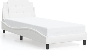 vidaXL Πλαίσιο Κρεβατιού με LED Χωρίς Στρώμα Zadar Λευκό 90 x 200 εκ.