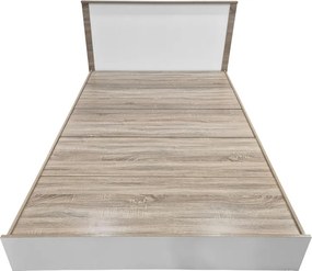 Κρεβάτι Athos pakoworld σε sonoma-λευκή απόχρωση 140x200εκ