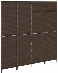vidaXL Διαχωριστικό Δωματίου Καφέ 195 x 180 εκ. συνθετικό ρατάν