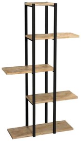 Floor shelf Ploko oak melamine-black metal 60x24x110cm 60x24x110 εκ.