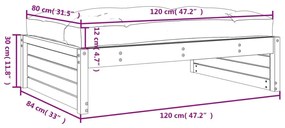 Υποπόδιο Κήπου 120 x 80 εκ. από Εμποτισμένο Ξύλο Πεύκου - Καφέ