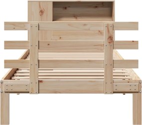 vidaXL Κρεβάτι Βιβλιοθήκη Χωρίς Στρώμα 75x190 εκ Μασίφ Ξύλο Πεύκο