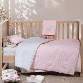 Σεντόνια Βρεφικά Wings Of Joy (Σετ 3τμχ) Pink Nef-Nef Homeware Κούνιας 120x170cm 100% Βαμβάκι