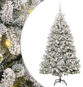 vidaXL Τεχνητό Χριστουγεννιάτικο Δέντρο Πράσινο και Λευκό 180 cm