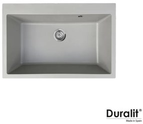 Duralit KZ075 Gris Platinum Ένθετος Συνθετικός Νεροχύτης Με 1 Γούρνα 76x50 cm