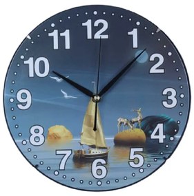 Ρολόι τοίχου - 831-1 - 283117 - Blue/Gold-283117_bg