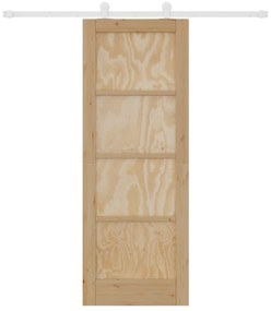vidaXL Συρόμενη Πόρτα με Σετ Υλικών 73.5x198.5 εκ Συμπαγές Ξύλο Πεύκου