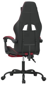 Καρέκλα Gaming Μασάζ Υποπόδιο Μαύρο/Μπορντό από Συνθετικό Δέρμα - Μαύρο