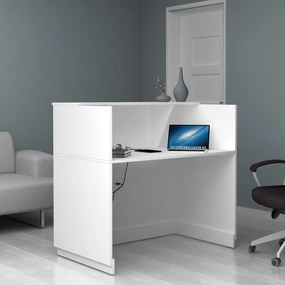 Γραφείο υποδοχής - reception Gemini Megapap χρώμα λευκό 120x70x110εκ.