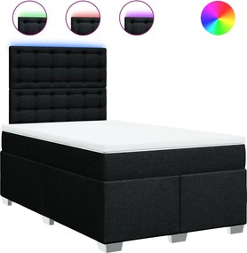 vidaXL Κρεβάτι Boxspring με Στρώμα Μαύρο 120x200 εκ. Υφασμάτινο