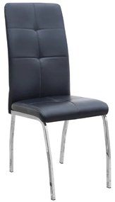 Καρέκλα τραπεζαρίας Alma Megapap μαύρο PU - μεταλλικό πόδι χρωμίου 42x53x97εκ.