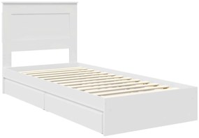 vidaXL Κρεβάτι Αποθήκης Λευκό 90 x 190 cm Επεξεργασμένο ξύλο