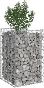 vidaXL Ανασηκωμένο κρεβάτι gabion Ασημί