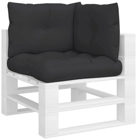 vidaXL Μαξιλάρια Παλέτας 3 τεμ. Μαύρα Υφασμάτινα