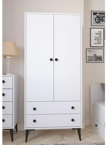 Ντουλάπα Δίφυλλη ArteLibre AMARI Λευκό Μοριοσανίδα 82x48x180cm