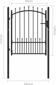 vidaXL Πύλη Φράχτη με Ακίδες EMMEN 100 x 125 cm