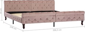 vidaXL Πλαίσιο Κρεβατιού Ροζ 200 x 200 εκ. Βελούδινο