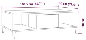 Τραπεζάκι Σαλονιού Καπνιστή Δρυς 103,5x60x35 εκ από Μοριοσανίδα - Καφέ