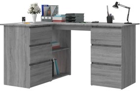 vidaXL Γραφείο Γωνιακό Γκρι Sonoma 145x100x76 εκ. Επεξεργασμένο Ξύλο