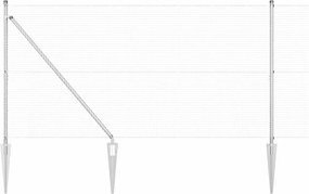 vidaXL Στύλος Περιφράξεων Ασημί 50 x 1,2 μ (19 x 19 χιλ. πλέγμα)