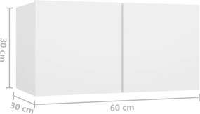 vidaXL Έπιπλα Τηλεόρασης Σετ 8 Τεμαχίων Λευκό από Επεξ. Ξύλο