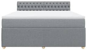 vidaXL Κρεβάτι Boxspring με Στρώμα Ανοιχτό Γκρι 180x200 εκ. Υφασμάτινο