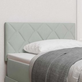 vidaXL LED κεφαλάρι Ανοιχτό γκρι 100 cm Βελούδο