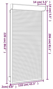 ΠΑΝΤΖΟΥΡΙ ΡΟΛΟ ΑΝΘΡΑΚΙ 110 X 220 ΕΚ. ΑΠΟ ΑΛΟΥΜΙΝΙΟ 144983