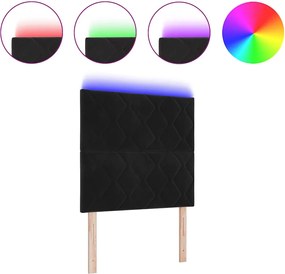 vidaXL LED κεφαλάρι Μαύρο 100 cm Τεχνητό Δέρμα