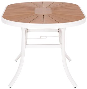 Τραπέζι κήπου TELAMO Οβάλ Αλουμίνιο Λευκό με Polywood 160X90Χ73,5Υ εκ. 160x90x73.5 εκ.