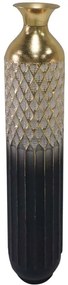 Βάζο Onna 209-000008 Φ15,7x80,6cm Black-Gold Inart Μέταλλο
