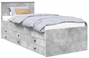 vidaXL Καναπές Κρεβάτι με συρτάρι Σκυρόδεμα Γκρι και Μαύρο 75 x 190 cm