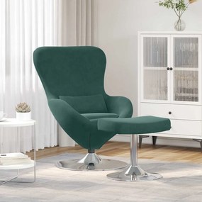 vidaXL Αυγό Πολυθρόνα 2 pcs Σκούρο πράσινο Μεσαίο Ύφασμα