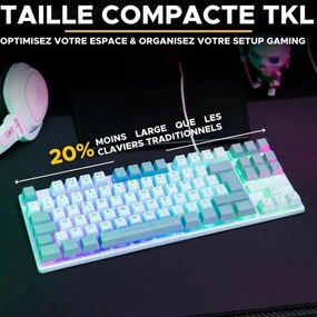 Πληκτρολόγιο The G-Lab KEYZ CAESIUM Γκρι Azerty γαλλικά
