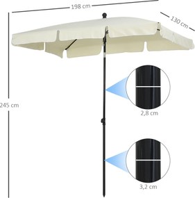 Ομπρέλα παραλίας ομπρέλα κήπου ομπρέλα μπαλκονιού ομπρέλα αντηλιακή αναδιπλούμενη κρέμα λευκή