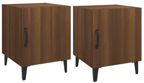 vidaXL Κομοδίνα 2 τεμ. Καφέ Δρυς από Επεξεργασμένο Ξύλο