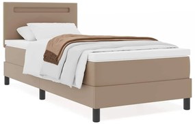 vidaXL Κρεβάτι με Στρώμα Καπουτσίνο 100 x 200 cm Τεχνητό δέρμα