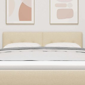 vidaXL LED κεφαλάρι με φώτα λωρίδας LED Κρεμ 144 cm Πολυεστέρας